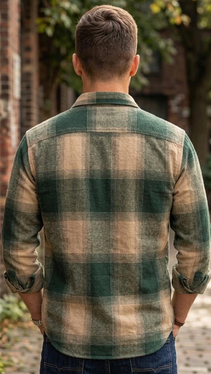 Green Plaid Flannel Shirt
