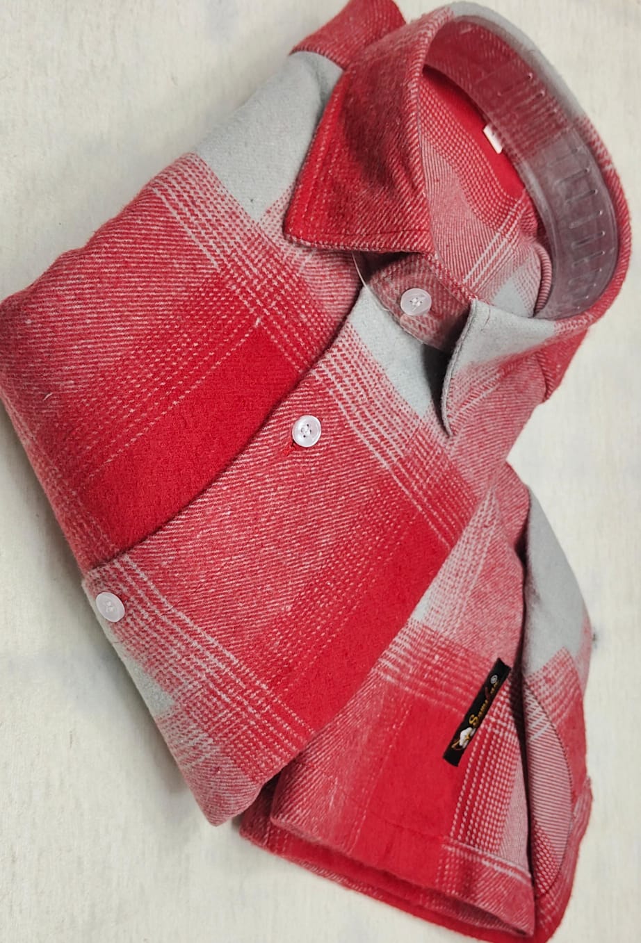 RED  Plaid Flannel Shirt.